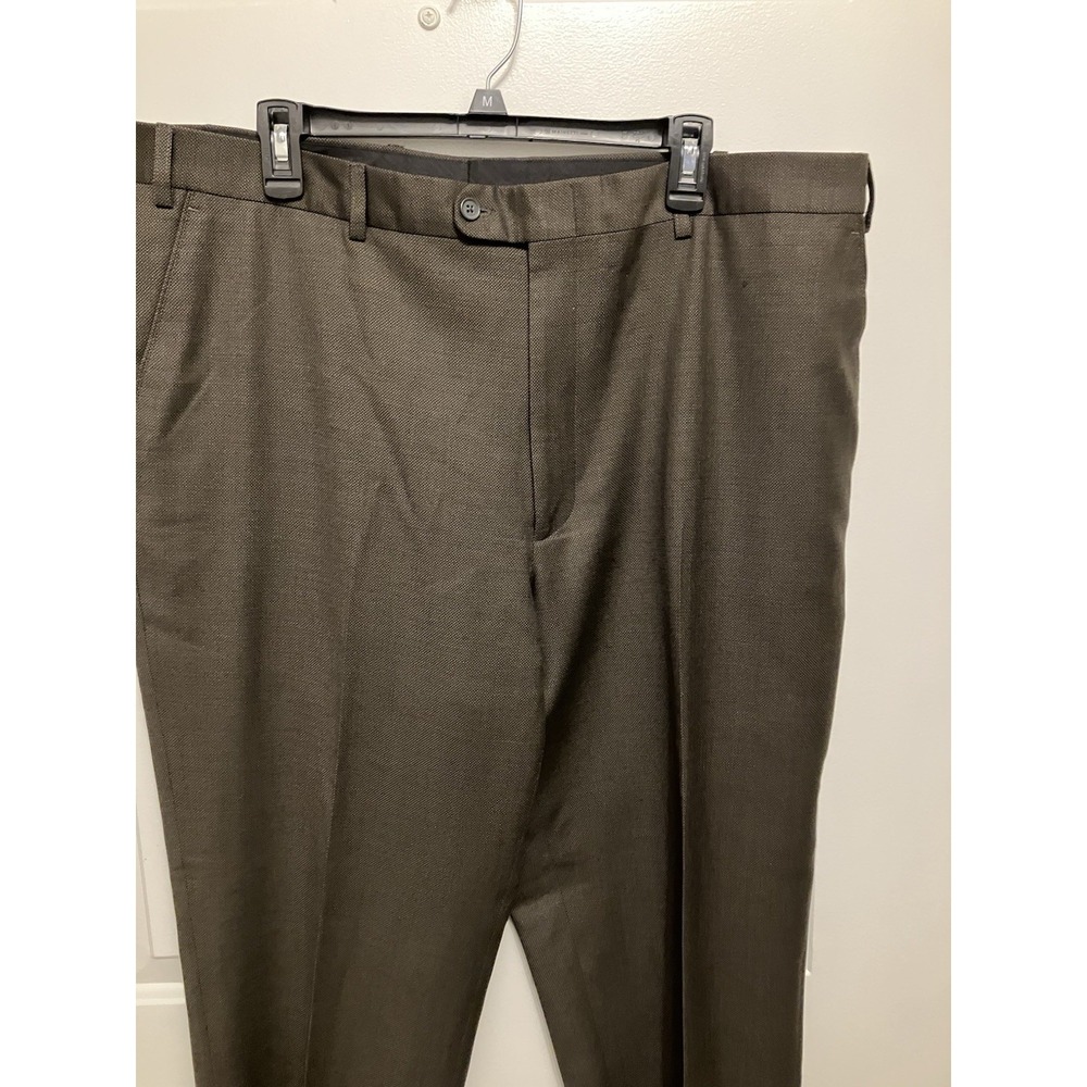 Men's Zignone Linea Luxe Brown Wool Dress Trouser‎ Pants Sz 40 Made in Italy